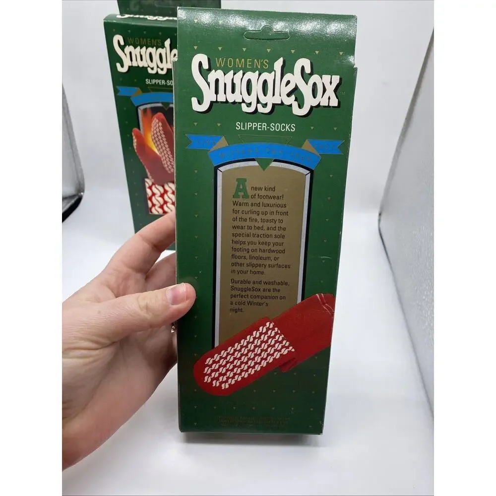 Vintage Snugglesox Snuggle Sox Gripper Slipper Socks Set Lot 3 Pairs NEW Womens